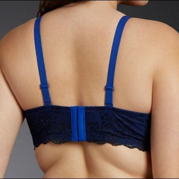 Torrid Blue & Black Smooth Cup‎ Push Up Demi Bra - Picture 4 of 7